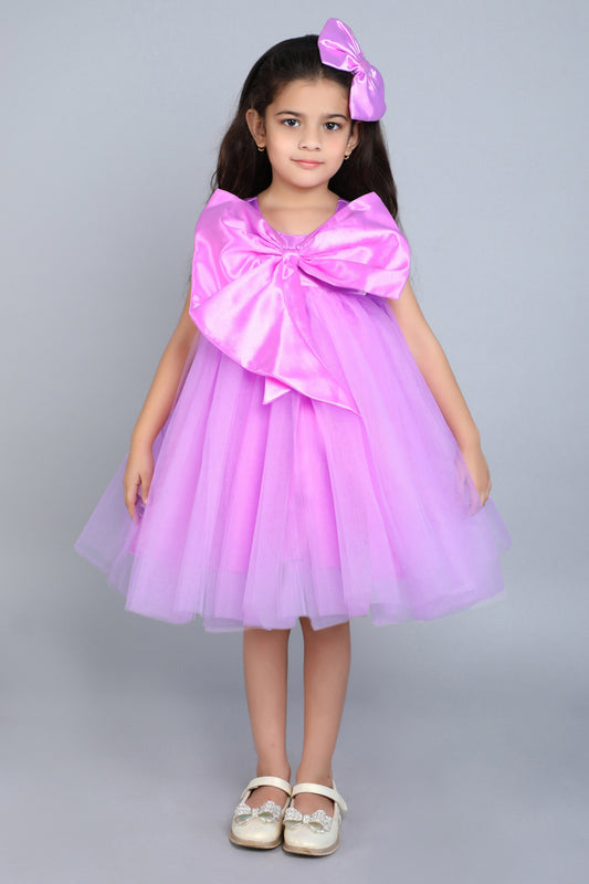 PinkChick Big Bow Dress -Lavender