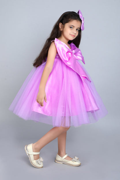 PinkChick Big Bow Dress -Lavender