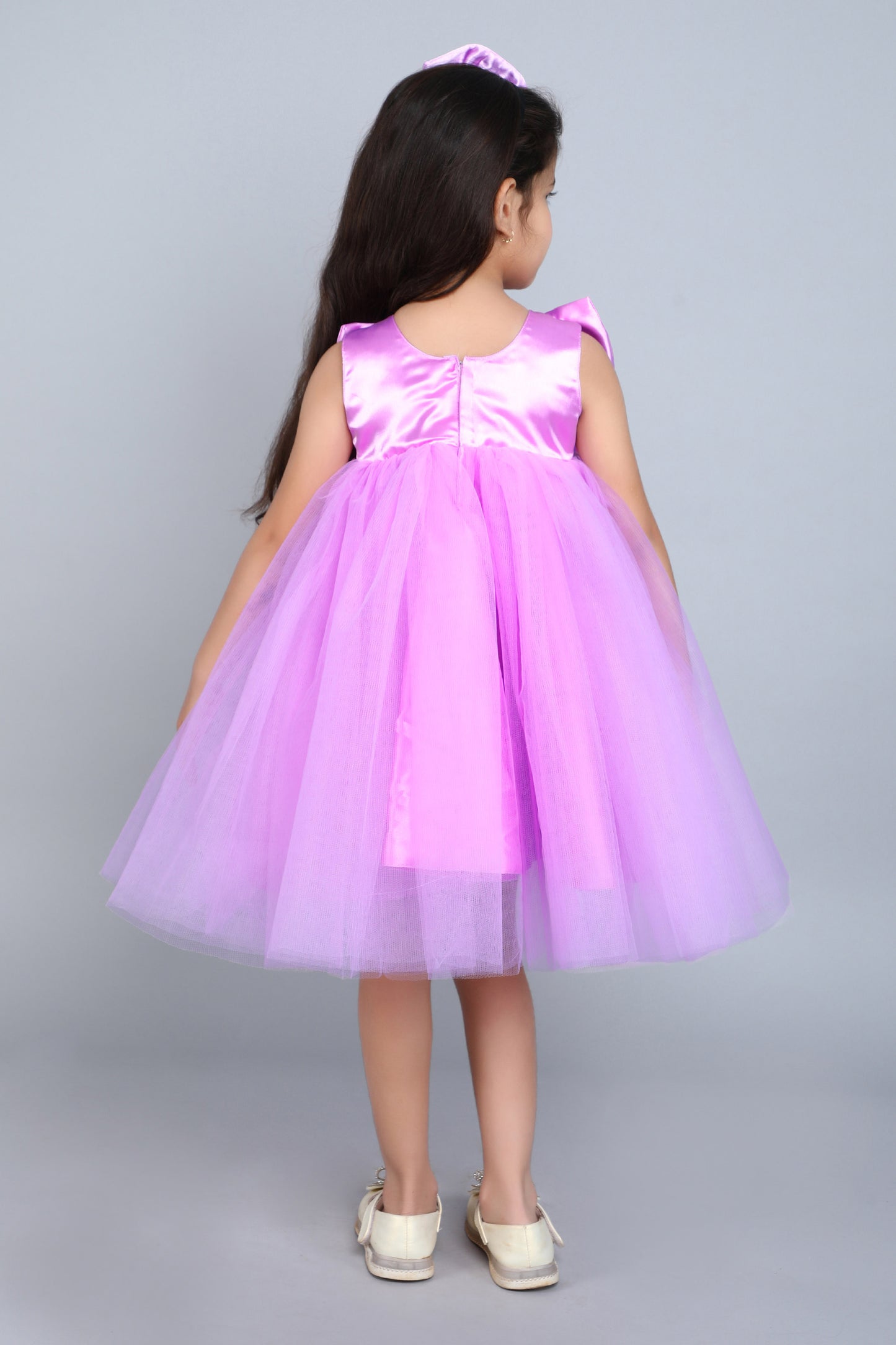 PinkChick Big Bow Dress -Lavender