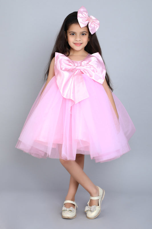 PinkChick Big Bow Dress -Pink