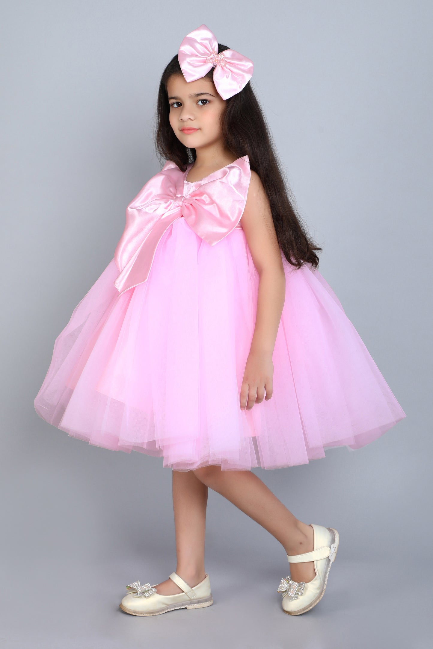 PinkChick Big Bow Dress -Pink