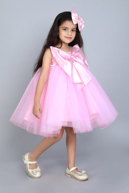 PinkChick Big Bow Dress -Pink