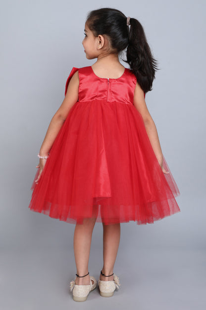 PinkChick Big Bow Dress -Red