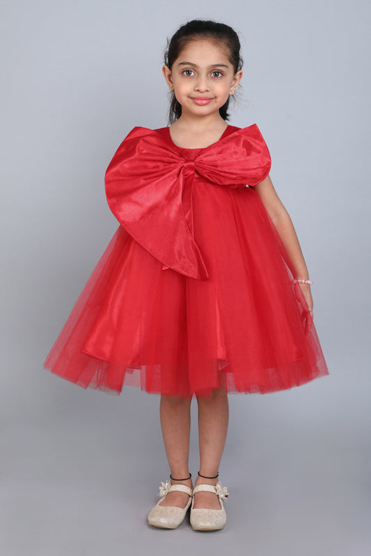 PinkChick Big Bow Dress -Red