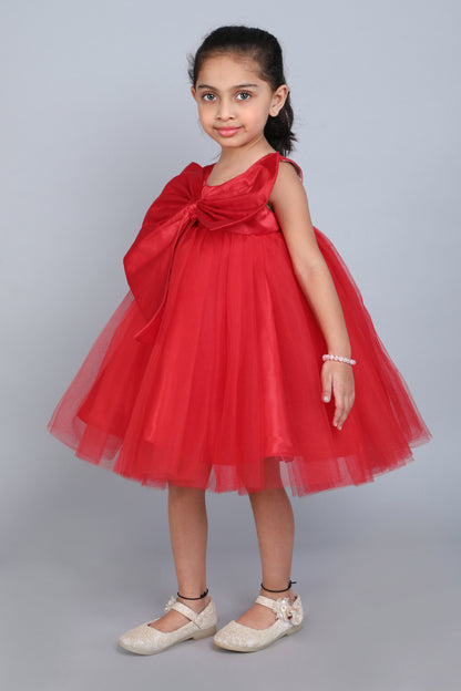 PinkChick Big Bow Dress -Red