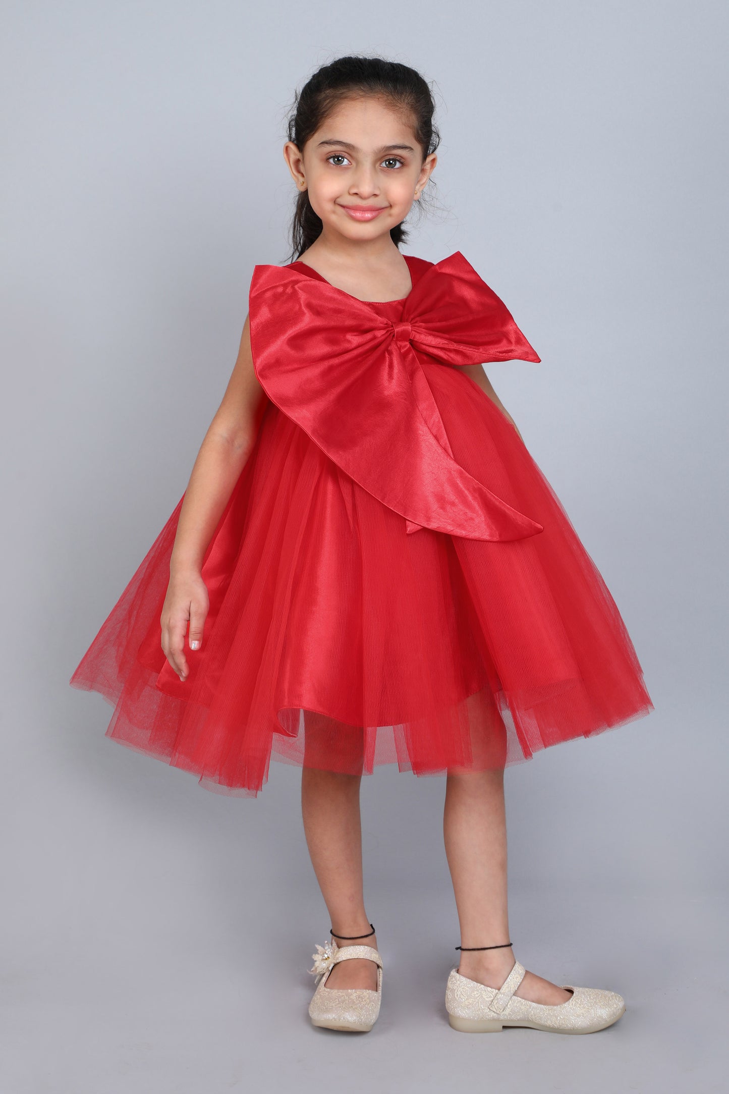 PinkChick Big Bow Dress -Red