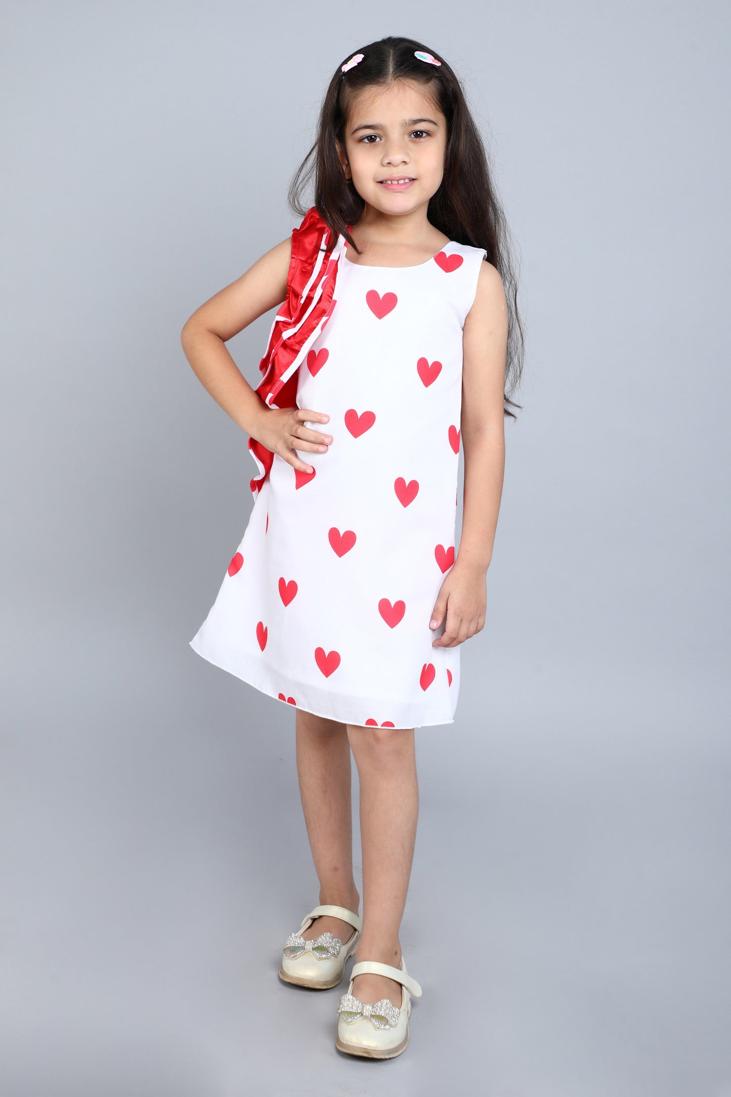 Red Heart Ruffle Dress