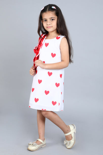 Red Heart Ruffle Dress