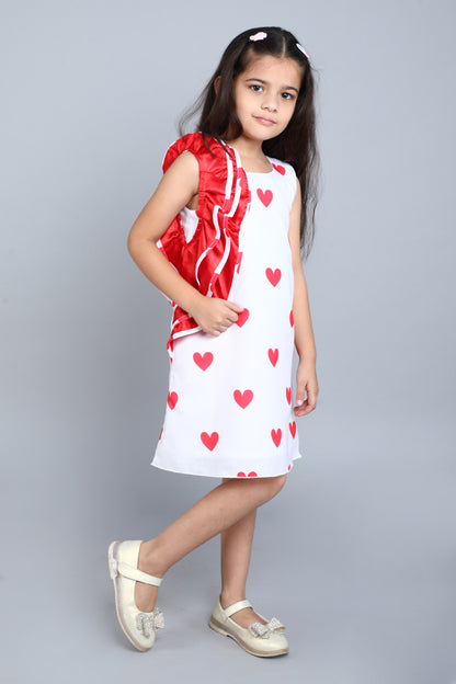 Red Heart Ruffle Dress