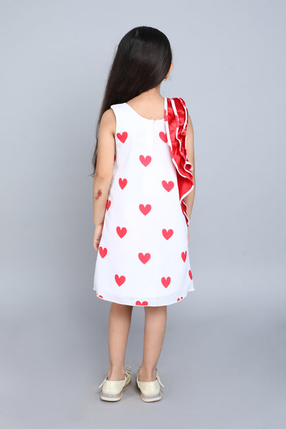 Red Heart Ruffle Dress