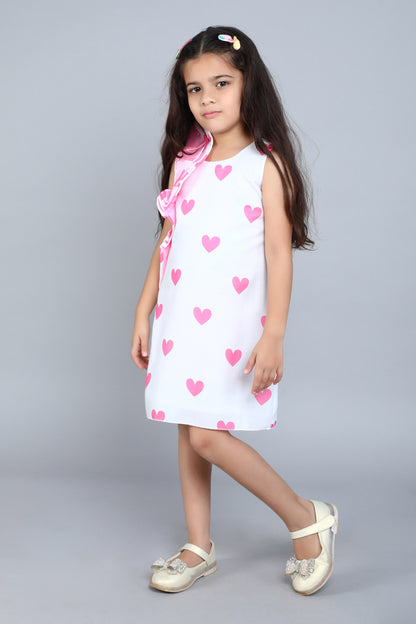 Pink Blue Heart Ruffle Dress