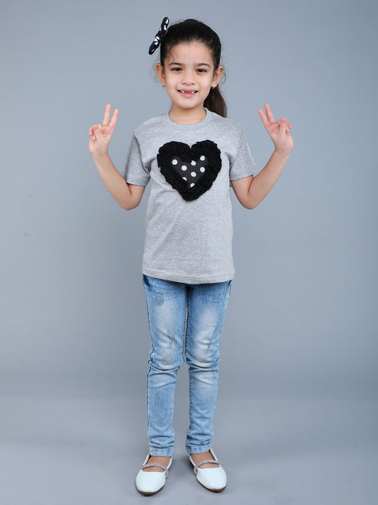Heart Vibe T-Shirt Monochrome-Grey