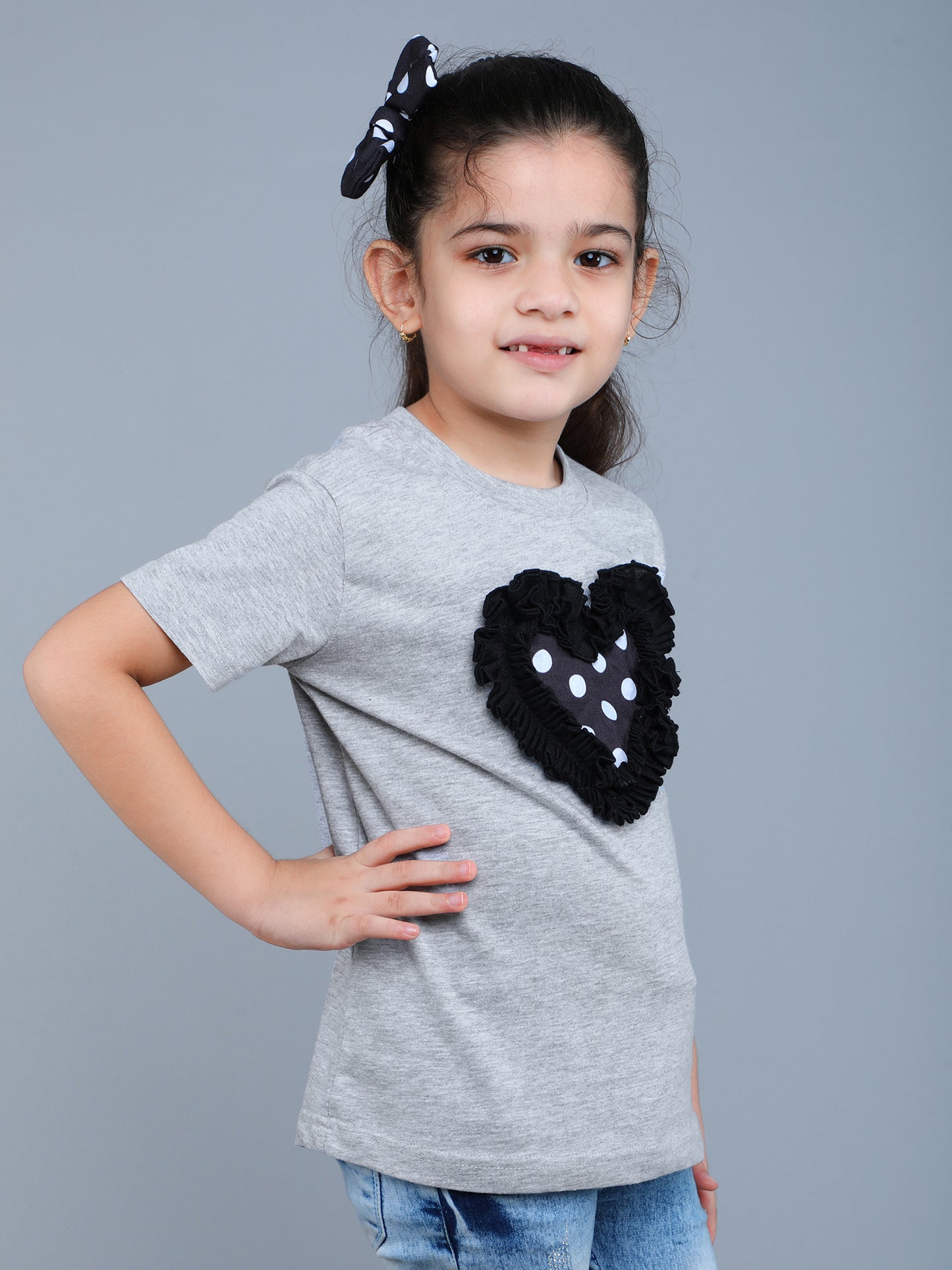 Heart Vibe T-Shirt Monochrome-Grey