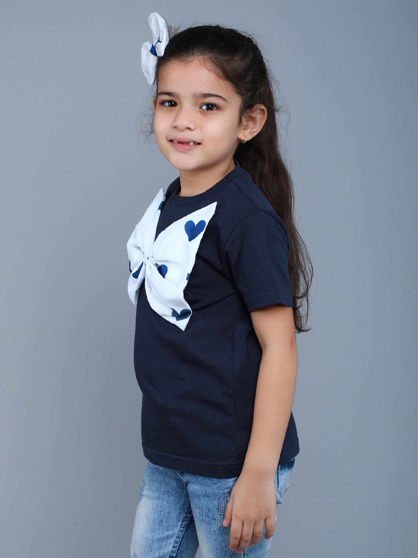 Bow Vibe T-Shirt -Navy Blue