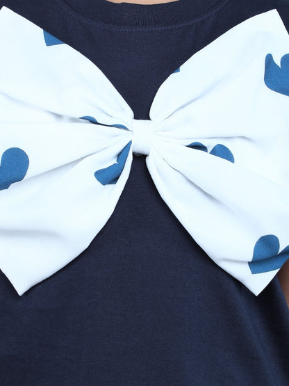 Bow Vibe T-Shirt -Navy Blue