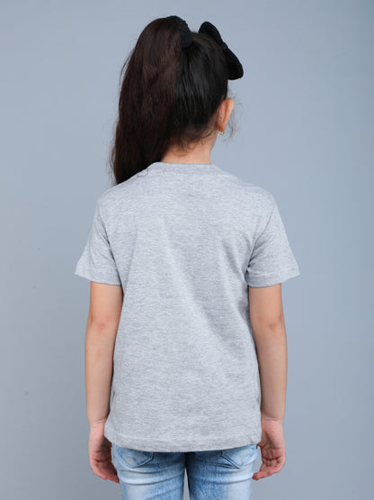 Sequins Bow Vibe T-Shirt -Grey