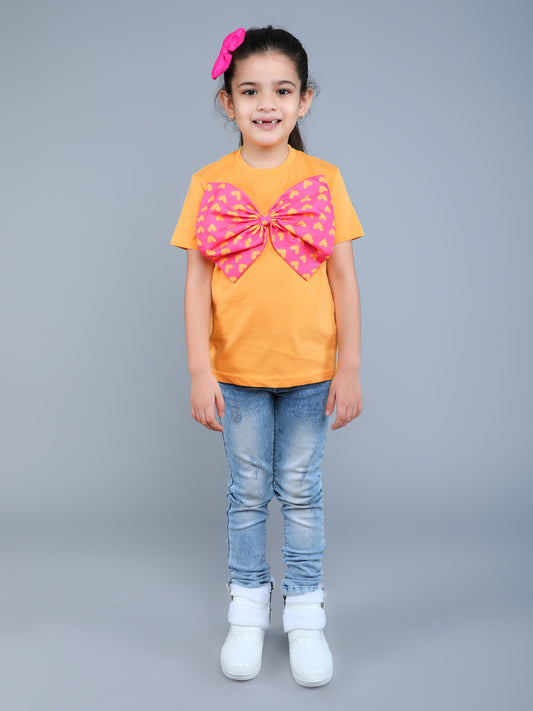 Bow Vibe T-Shirt -Yellow