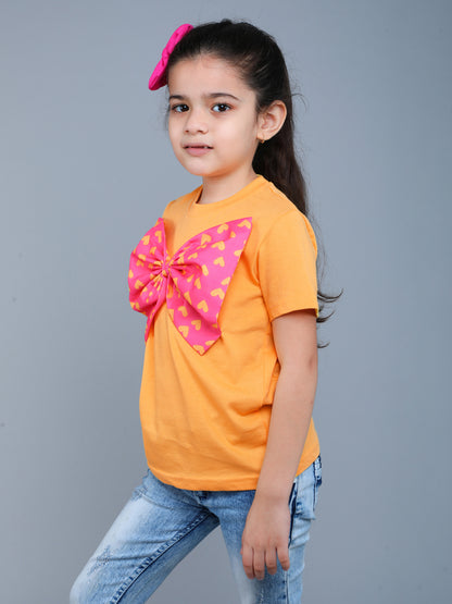 Bow Vibe T-Shirt -Yellow