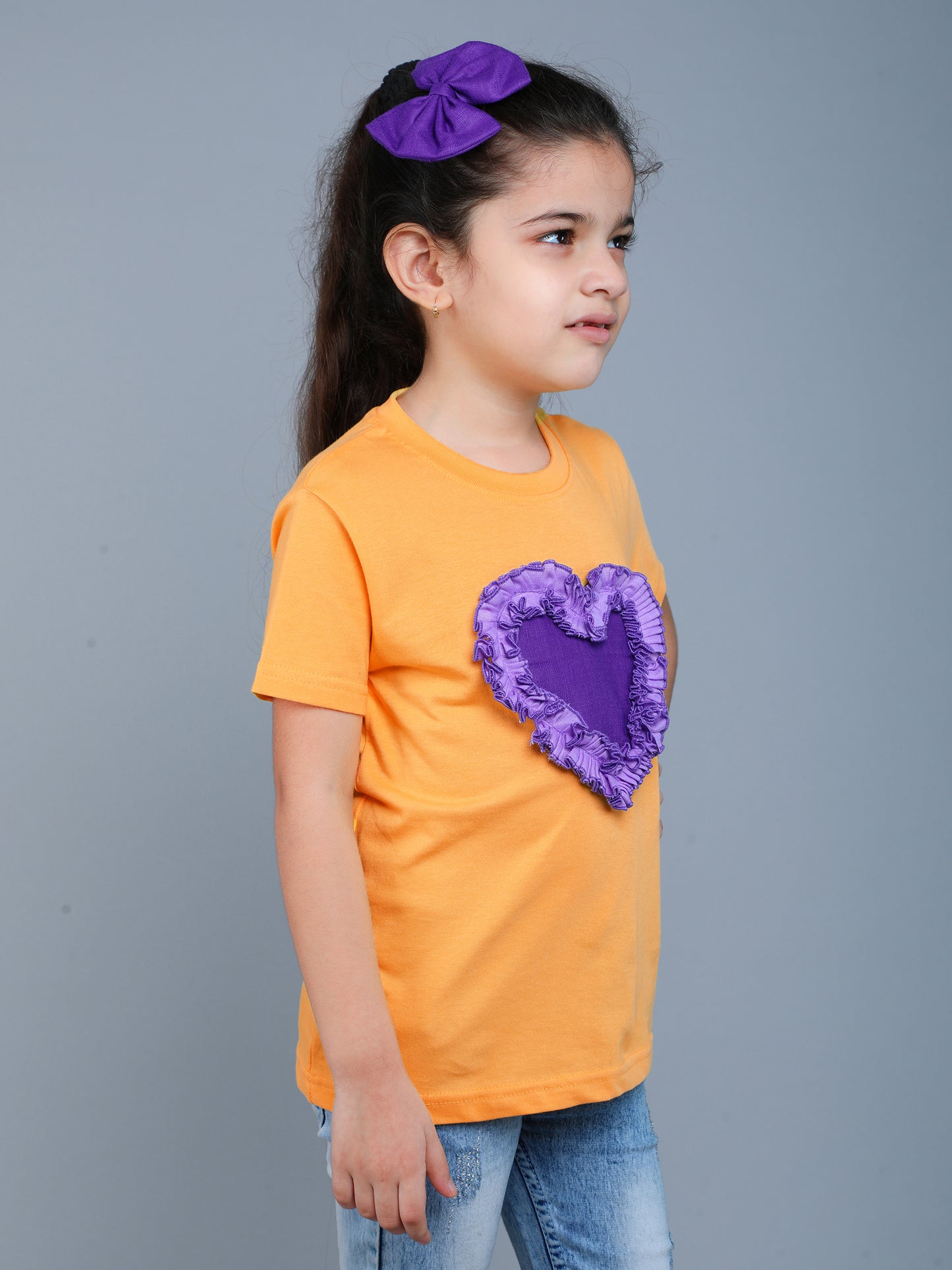 Heart Vibe T-Shirt- Yellow & Purple