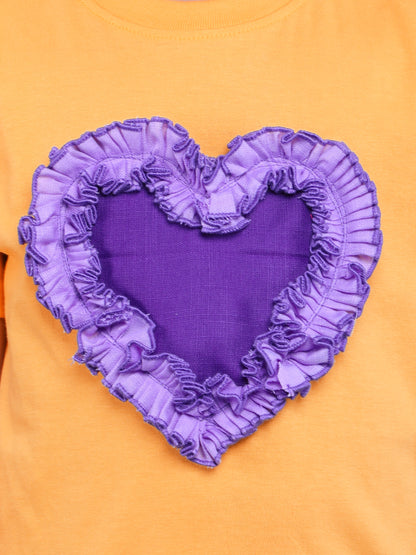 Heart Vibe T-Shirt- Yellow & Purple