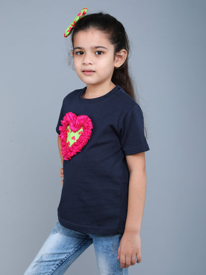 Heart Vibe T-Shirt-Navy Blue