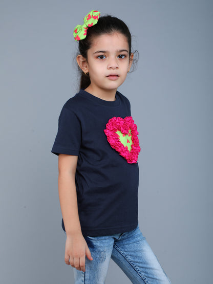 Heart Vibe T-Shirt-Navy Blue