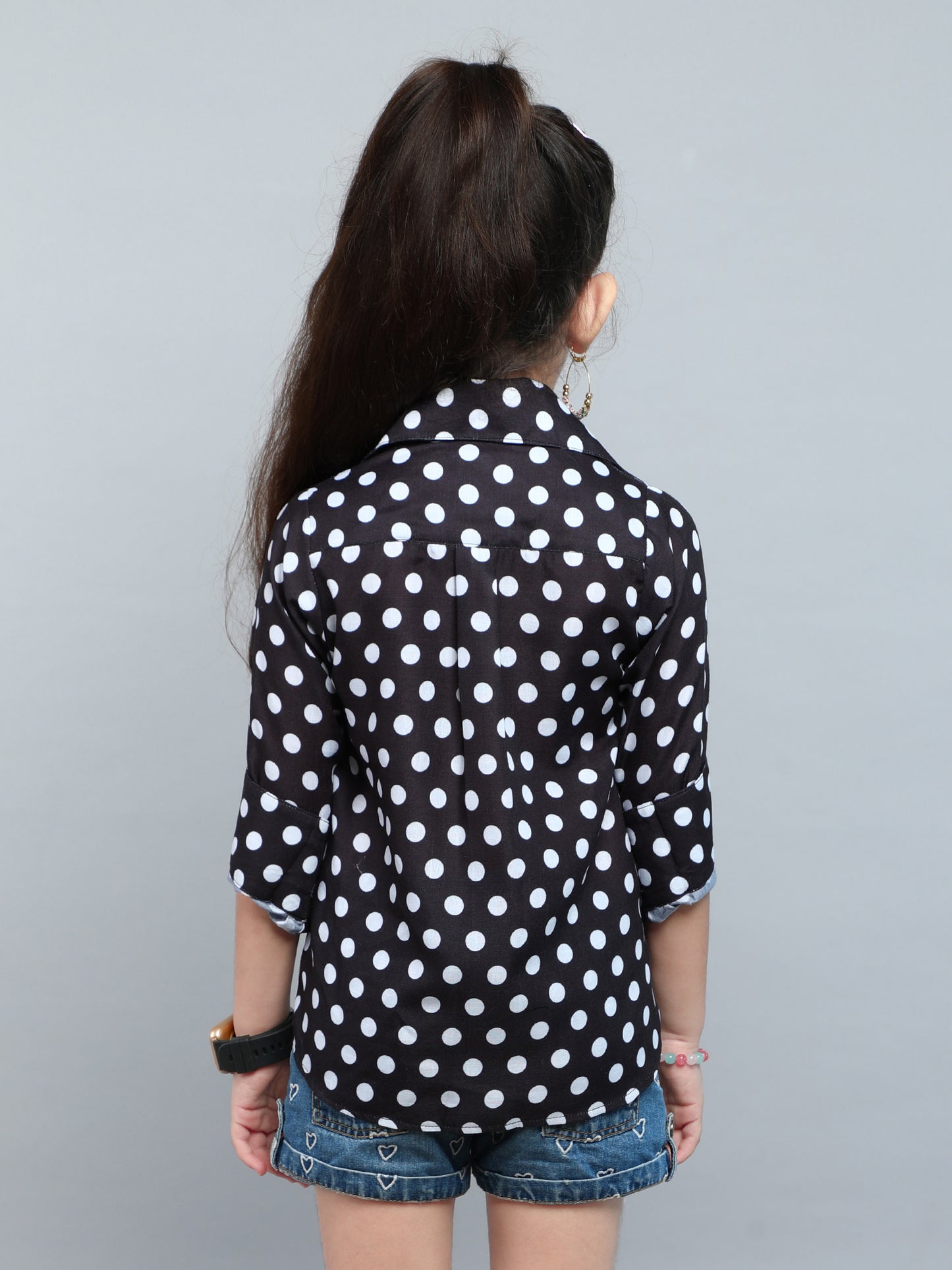 Black Polka Dot Button-Down Shirt