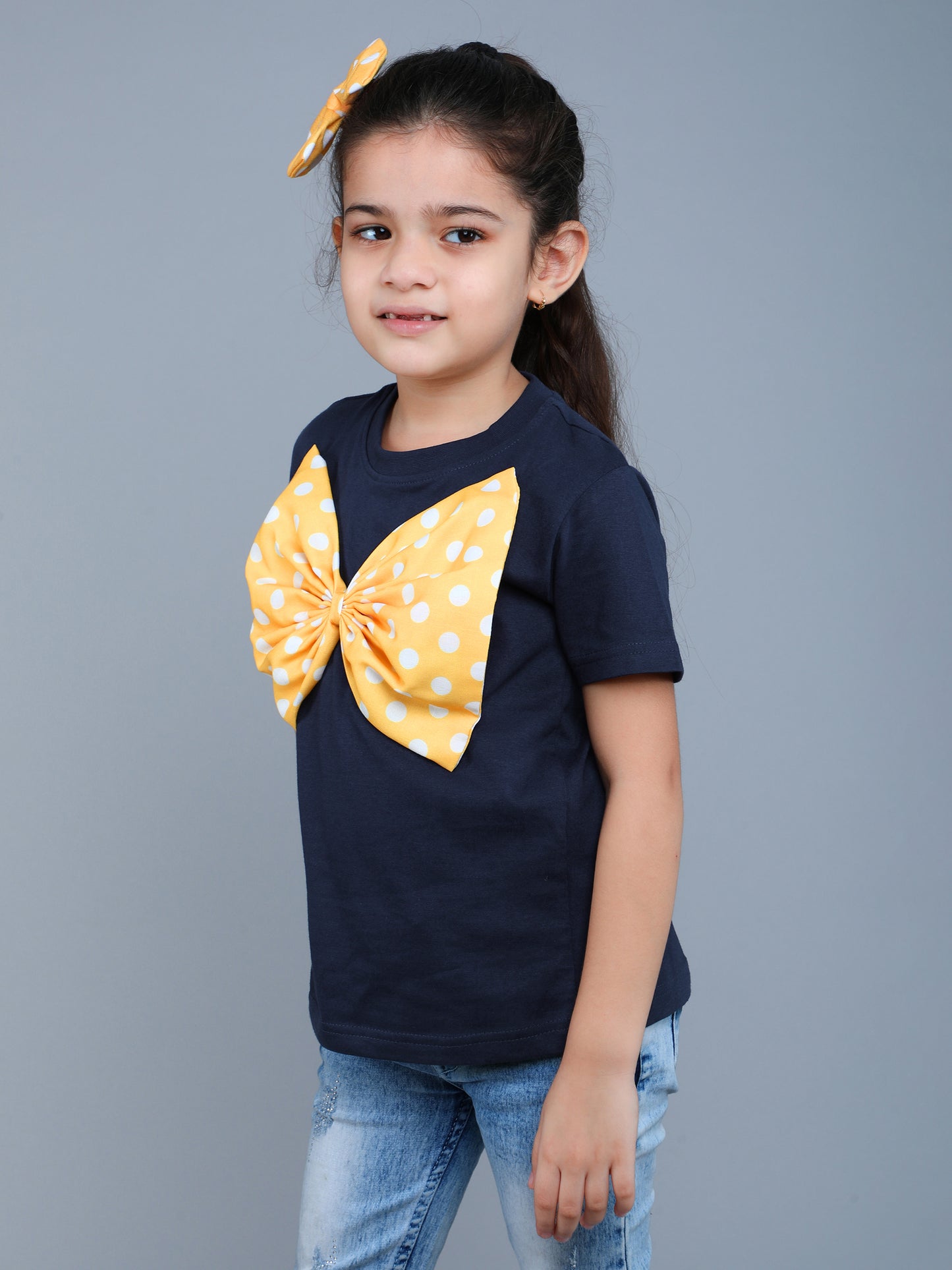Bow Vibe T-Shirt -Navy Blue