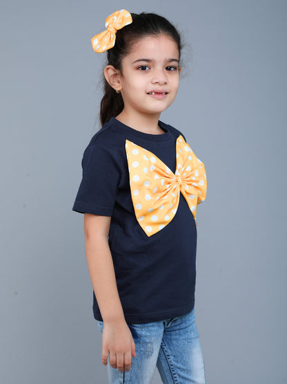 Bow Vibe T-Shirt -Navy Blue