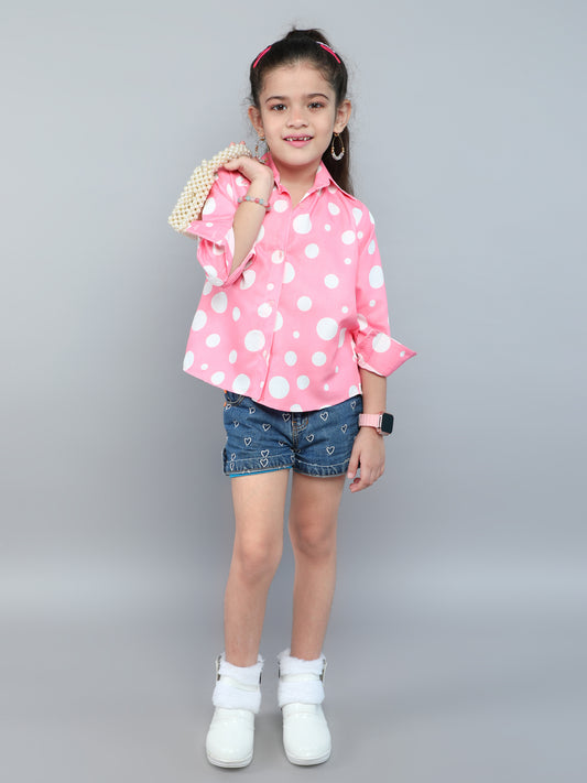 Pink Polka Dot Button-Down Shirt