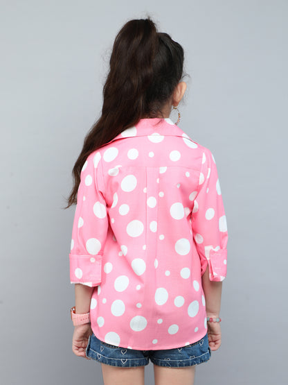 Pink Polka Dot Button-Down Shirt