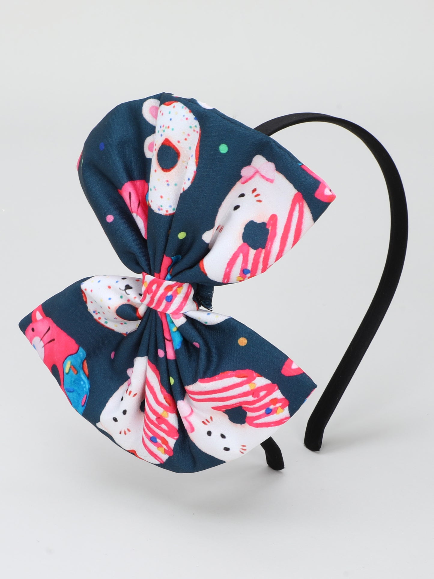 Donut Bow Hairband -Teal