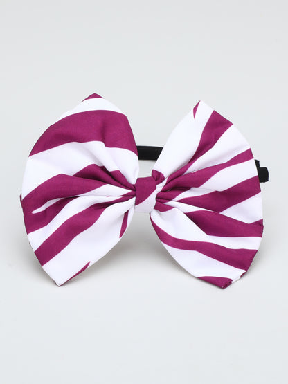 Zebra Bow Hairband- Magenta