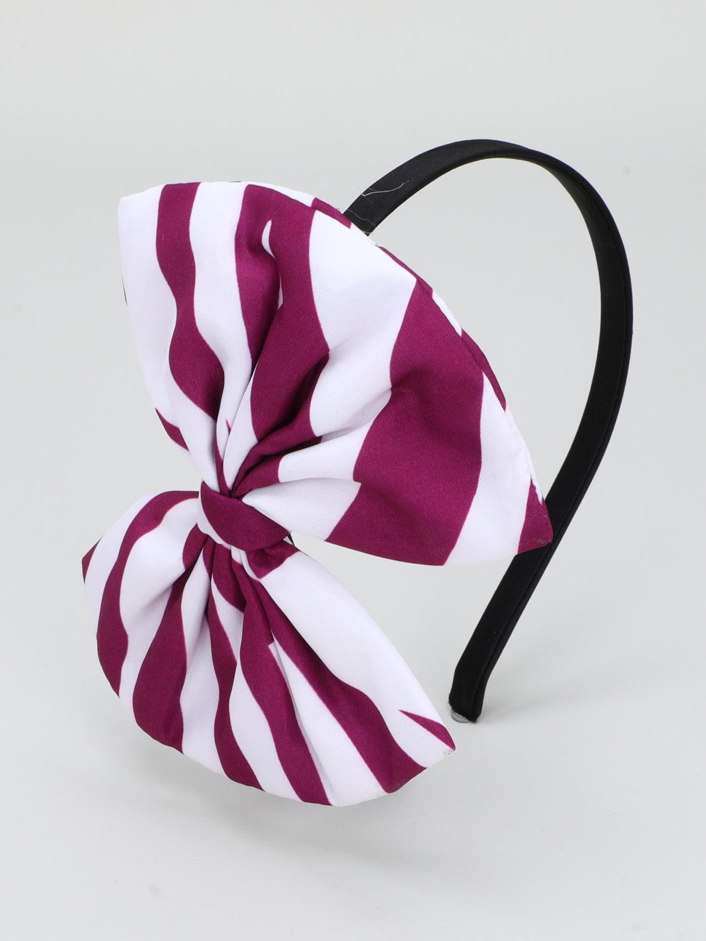 Zebra Bow Hairband- Magenta