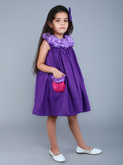 purple tent dress Boho Hippie Dress Purple Floral Dress Tent Dress Bohemian 80s Vintage Tunic Trapeze Midi 1/2 Sleeve Small S