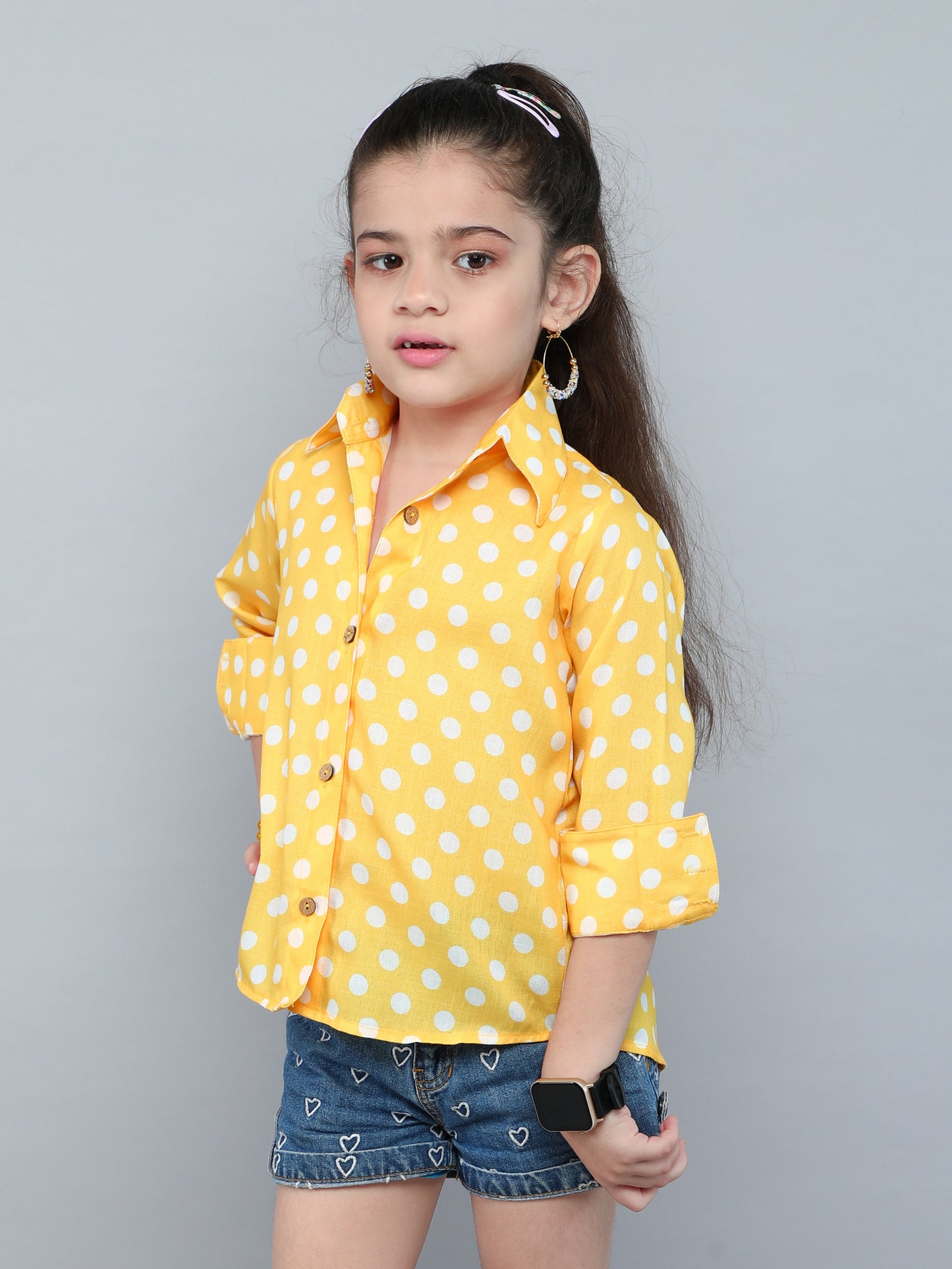 Yellow Polka Dot Button-Down Shirt