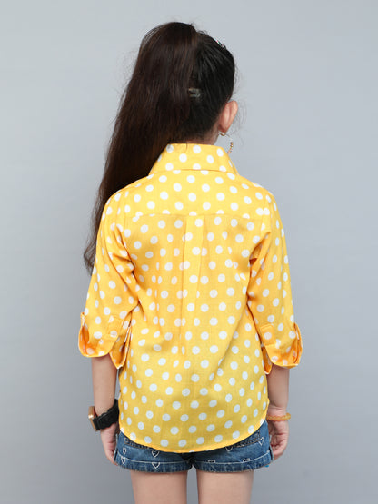 Yellow Polka Dot Button-Down Shirt