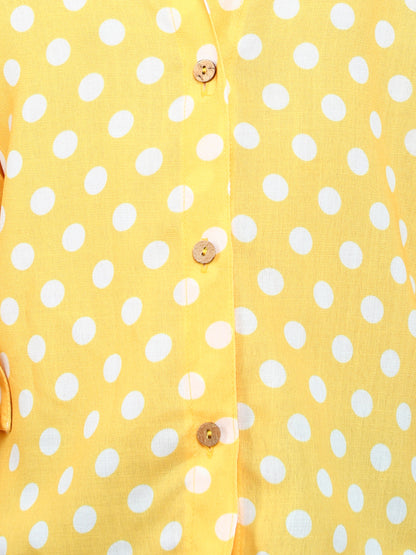 Yellow Polka Dot Button-Down Shirt