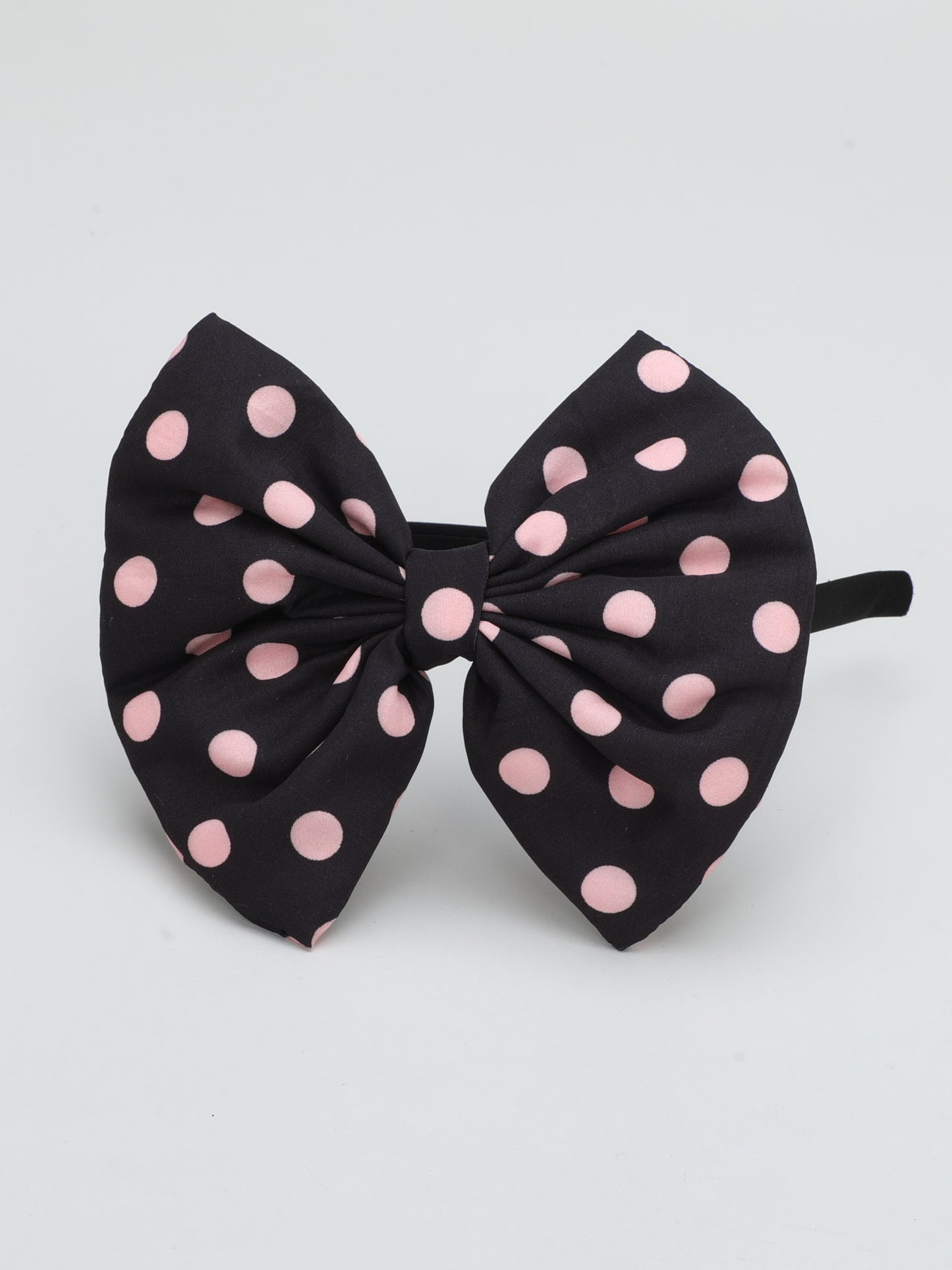 Polkadot Bow Hairband - Black