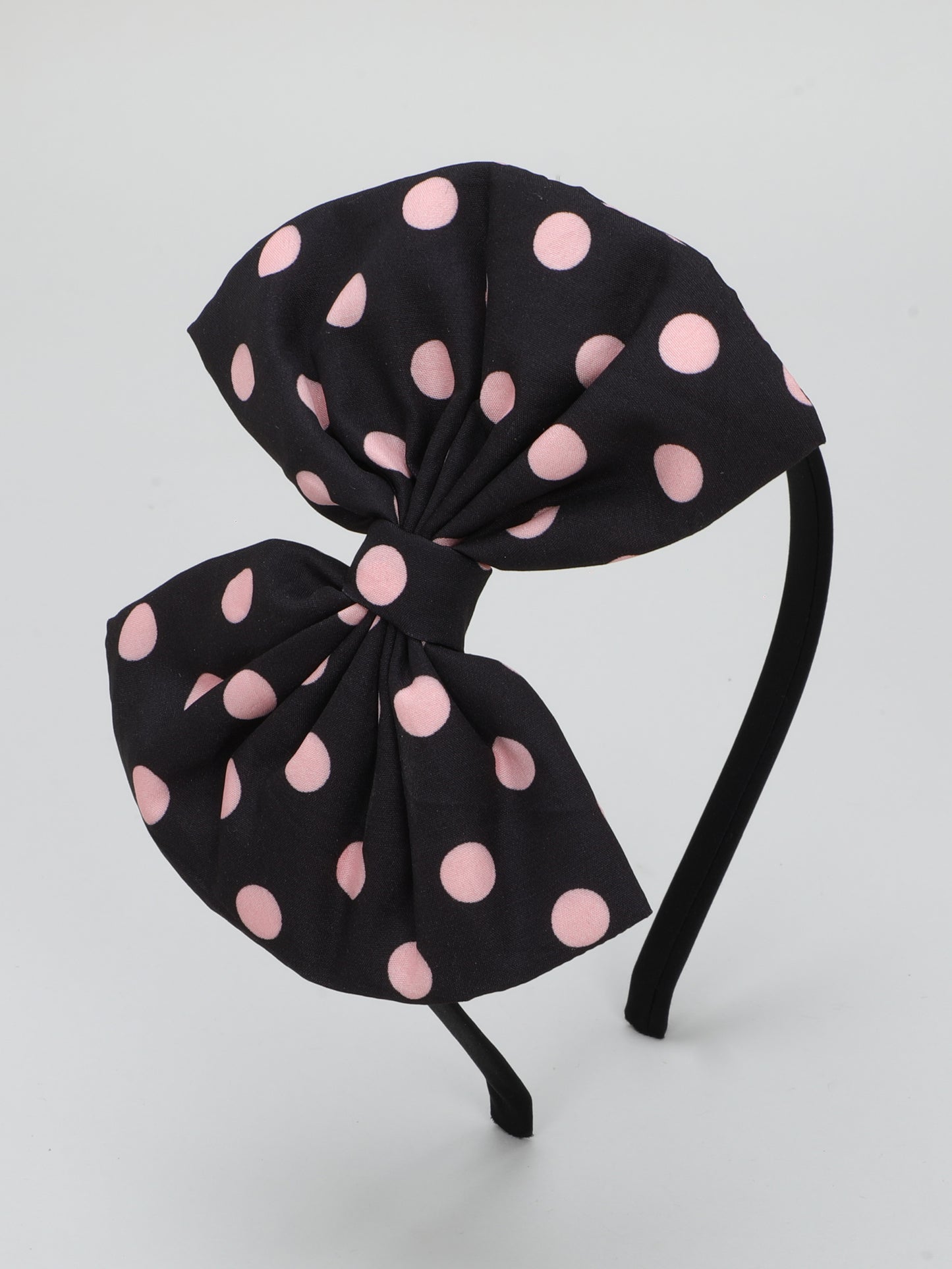 Polkadot Bow Hairband - Black