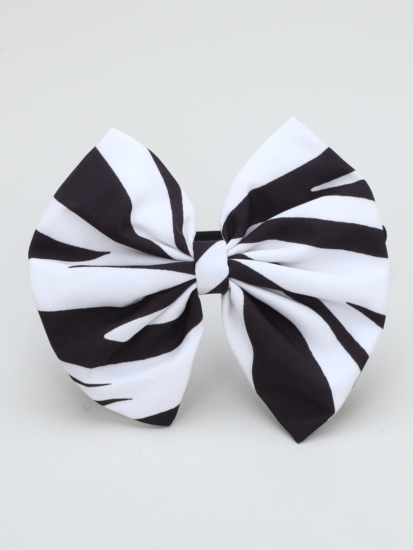 Zebra Bow Hairband-Black n White