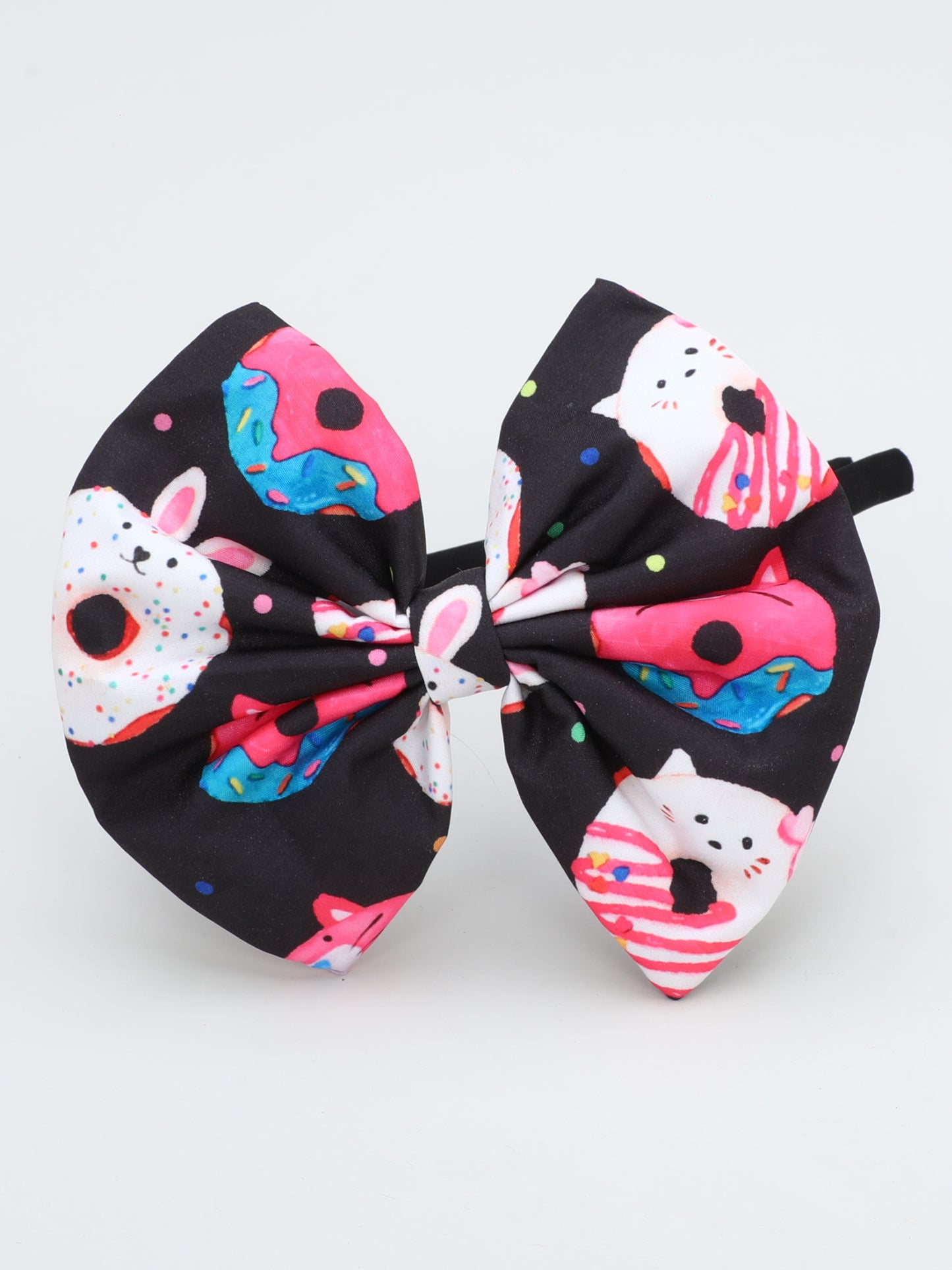 Donut Bow Hairband --Black