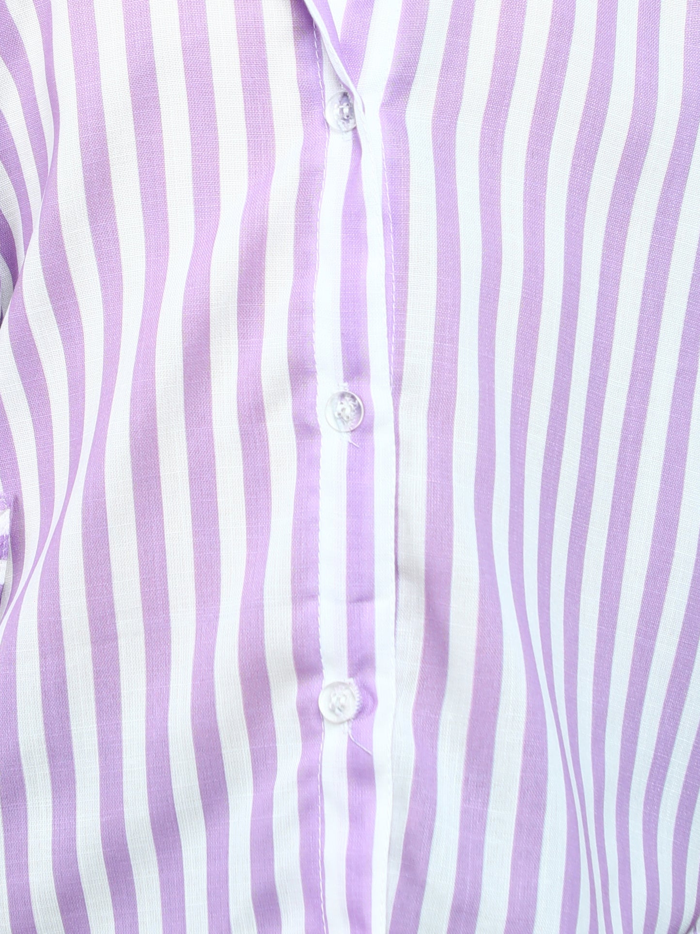 Lilac & White Striped Collared Shirt