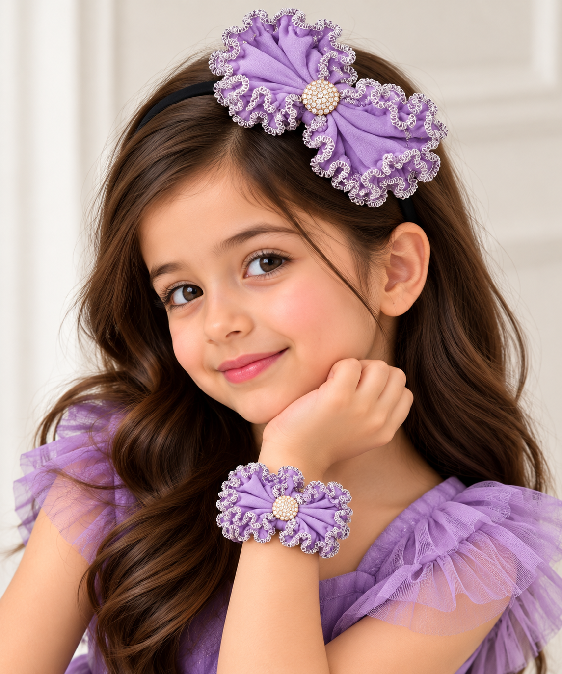Bow Hairband & Matching Bracelet Set