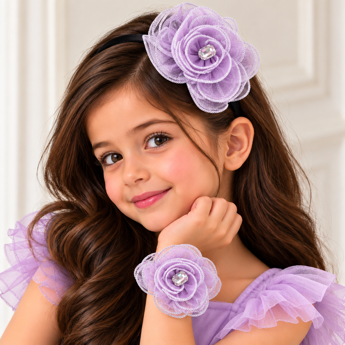 Net Flower and Bracelet Set