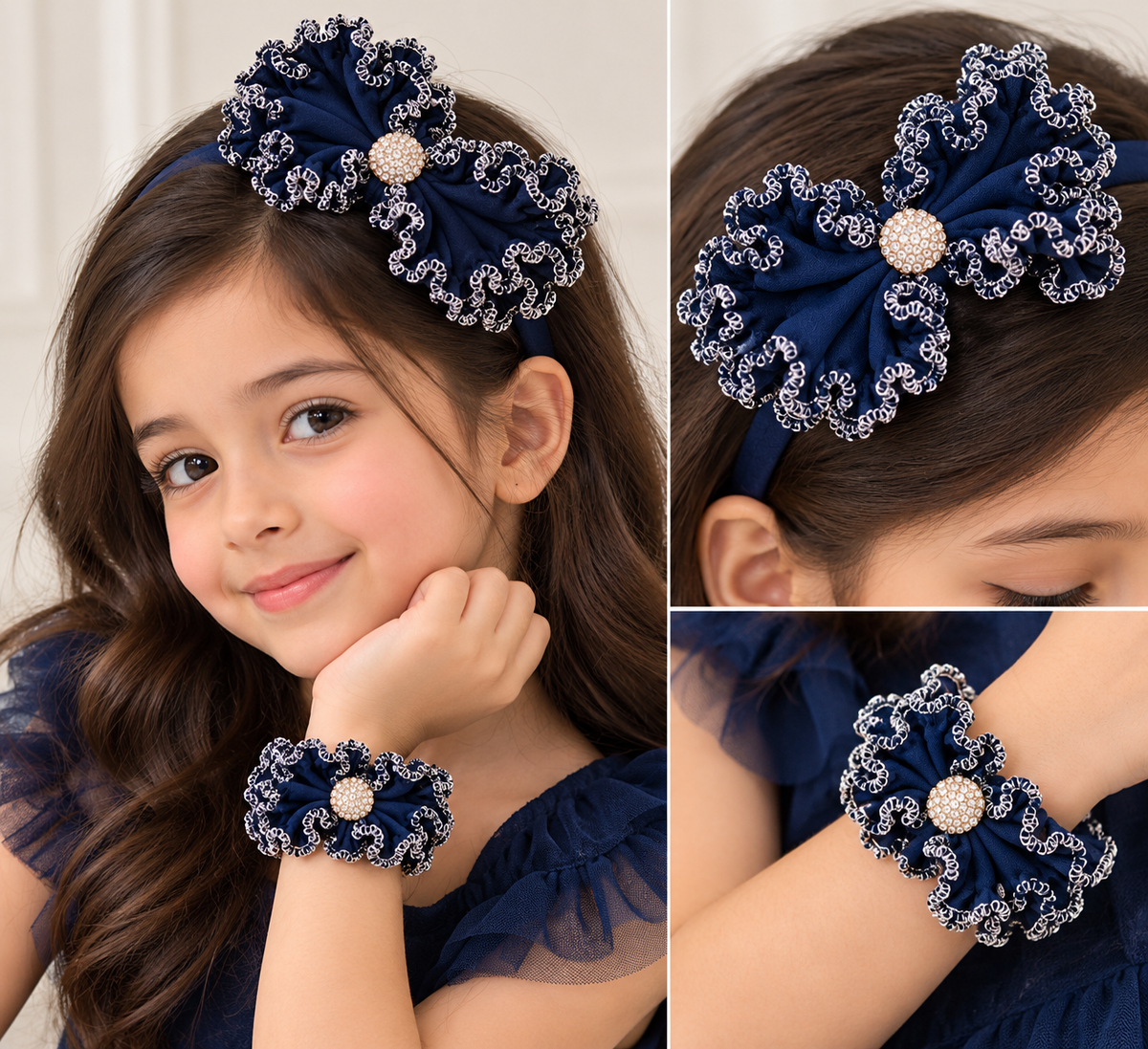 Bow Hairband & Matching Bracelet Set