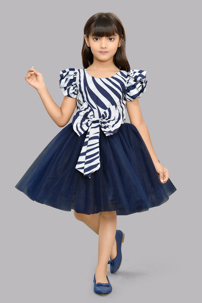 Zebra Dress -Navy Blue