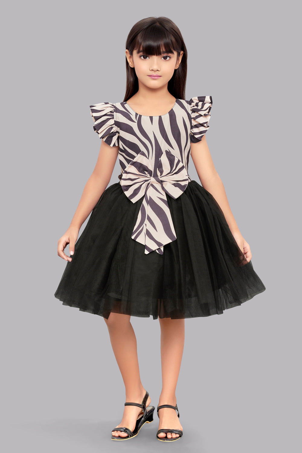 Zebra Dress -Beige&Black