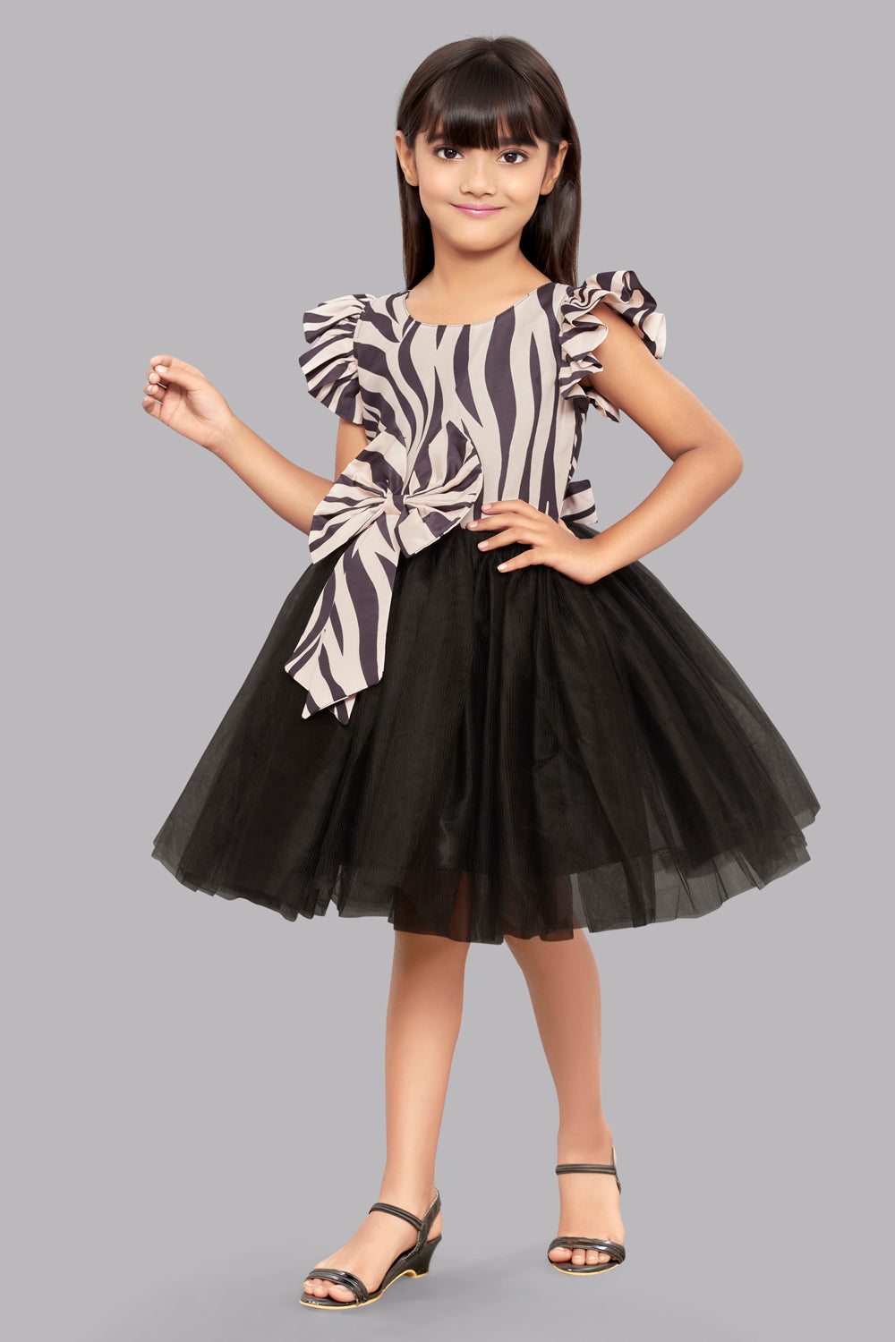 Zebra Dress -Beige&Black