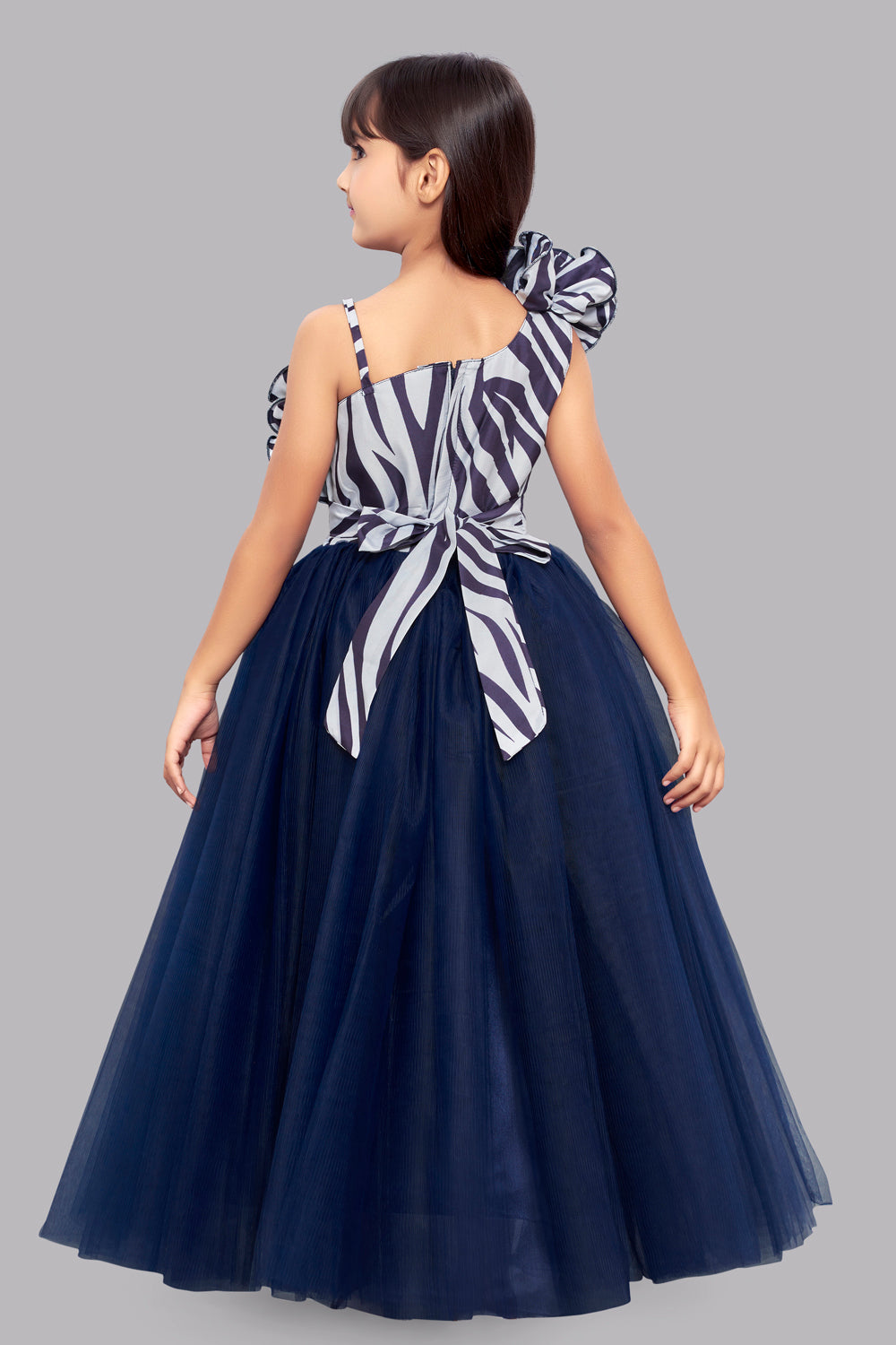 Buy Navy Blue Evening Dress, Elegant Prom Gown, Tulle Maxi Dress, Long  Sleeve Dress, Alternative Wedding Dress Online in India - Etsy